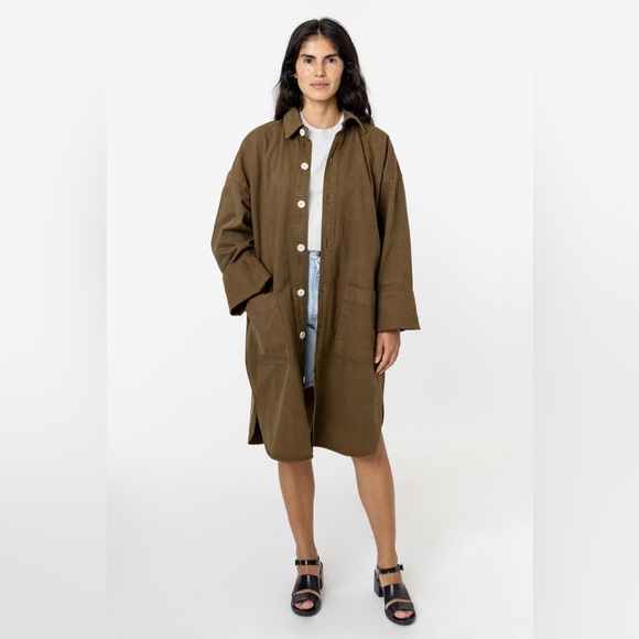 Los Angeles Apparel Jackets & Blazers - Los Angeles Apparel Mid Length Lab Coat - Dark Olive